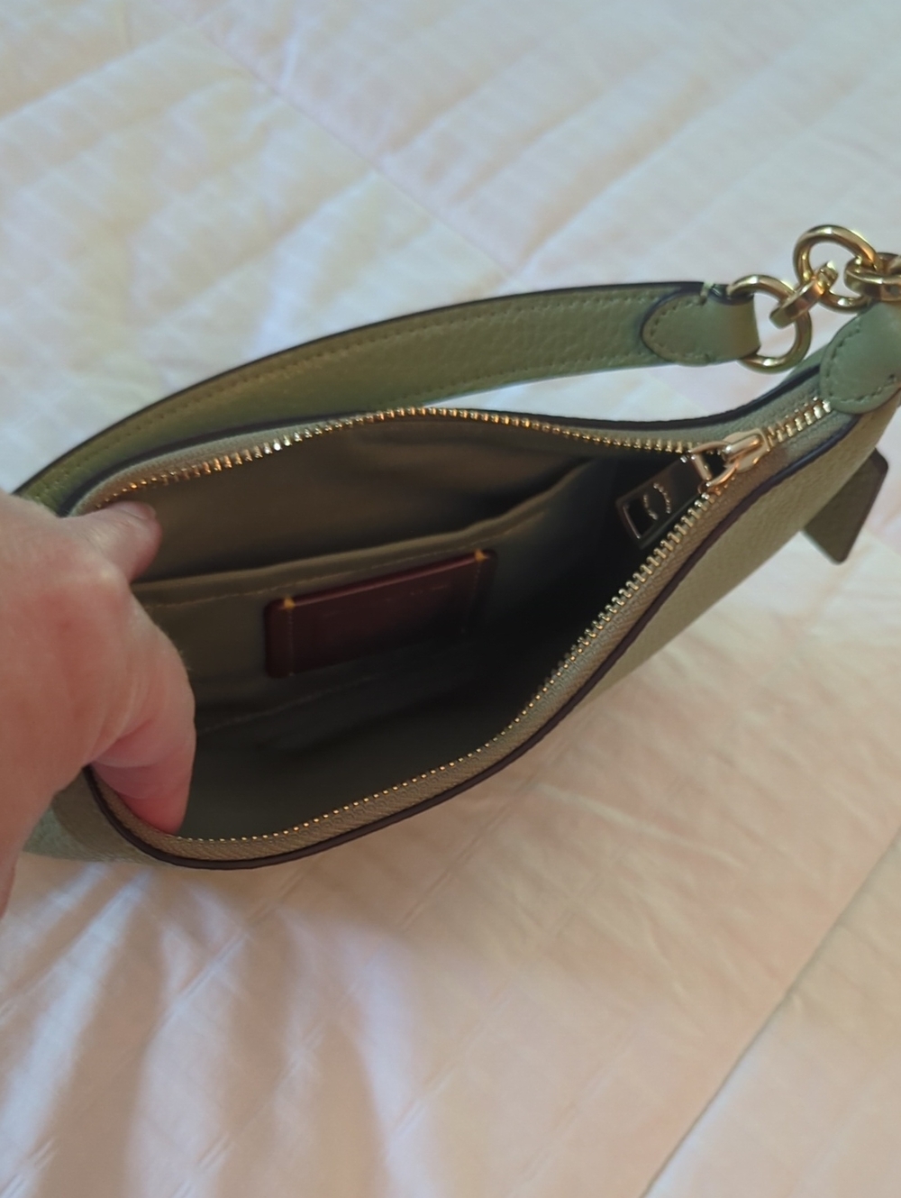 NWT- Coach Mini Payton Sage Green Pebbled Leather Shoulder Bag - Picture 7 of 7